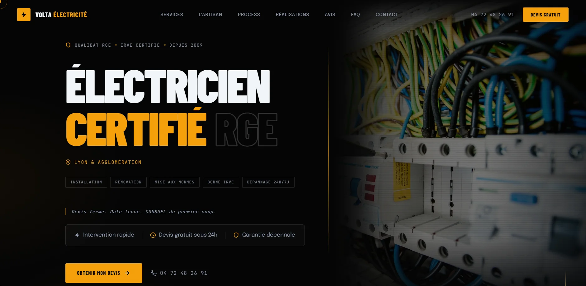 Exemple site web électricien